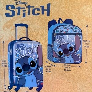 Disney Stitch Kids Luggage and Backpack Set - Blue and Purple NEW